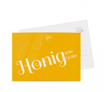 Grußkarte "Honigzauber" gelb