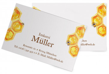 Visitenkarten "Dicke Biene" braun