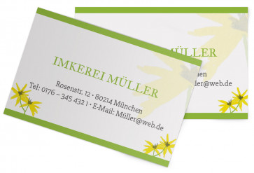 Visitenkarten "Floral" grün