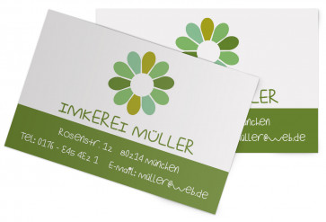 Visitenkarten "Flowerpower" grün