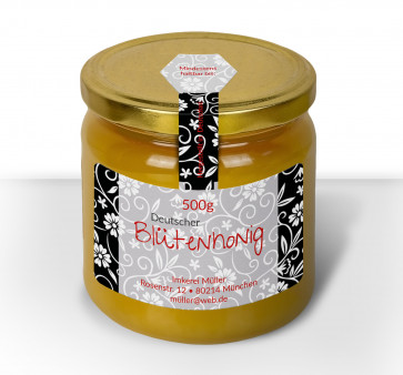 Gewährverschlussetikett "Black & White"