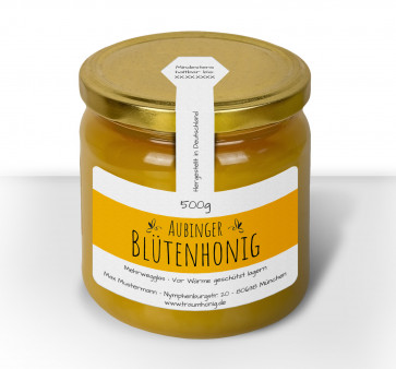 Honigglasetikett "Blütenhonig" in Gelb