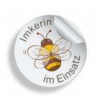 Imkerin-im-Einsatz Aufkleber "Dicke Biene" - Lagerprodukt