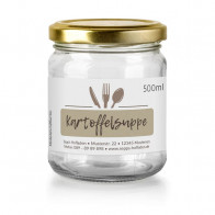 Große Hofladen-Etiketten "Kartoffelsuppe"