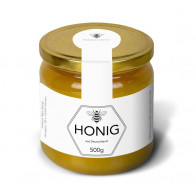 Kleine Gewährverschlussetiketten "Bienenstolz" mit runder Deckellasche