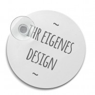 Individuelle Hinterglasplakette mit Saugnapf (mit Blankovorlage editierbar)