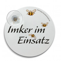 Imker-im-Einsatz Schild "Bienenfreund" mit Saugnapf - Lagerprodukt