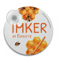 Imker-im-Einsatz Schild "Wabentanz" mit Saugnapf - Lagerprodukt