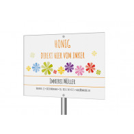 Werbeschild „Happy Flowers“ (editierbar)