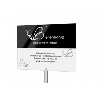 Werbeschild „Herzbiene“ (individuell editierbar in 2 Farbvarianten)