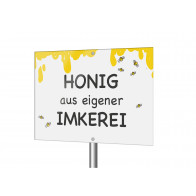 Werbeschild „Frischer Honig“ (Lagerprodukt)