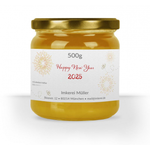 Etikett "Neujahr" wünscht ein Happy New Year