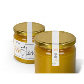 Ansicht der Siegelstreifen und Etikett "Fly"