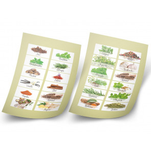 Vorbedruckte Gewürzetiketten (24 Stück auf zwei Bogen)