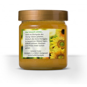 DIB-konformes Rückseitenetikett "Sonnenblume"