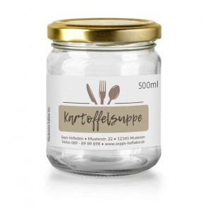 Etikett im Hofladen-Design "Kartoffelsuppe"