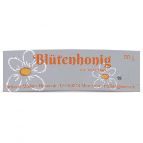 Ansicht Mini-Honigglasetiketten "Kreideblatt" 