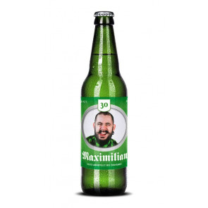 Bieraufkleber "Max Geburtstag" auf Bierflasche