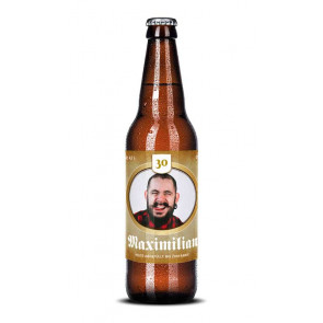 Bieraufkleber "Max Geburtstag" auf Bierflasche
