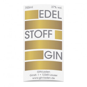 Flaschenetiketten "Edelstoff" in Goldgelb
