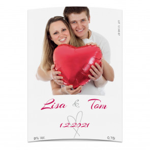 Flaschenetikett "Wir zwei"