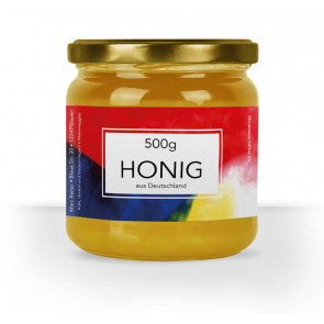 Honigetikett "Blauer Reiter" bringt Farbe auf das Glas