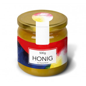 Gewährverschlussetikett "Blauer Reiter" bringt Farbe auf Ihr 500g Glas