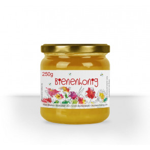 Ansicht Kleines Etikett "Blumentango" gedruckt auf weißem Papier