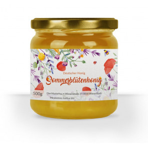 Etikett "Blumenwiese" für 500 g Gläser