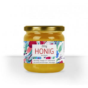 Kleines Etikett "Dancer" auf Honigglas