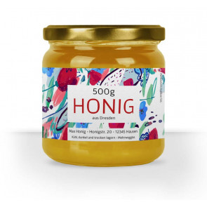 Honigetikett "Dancer" bringt Farbe auf das Glas