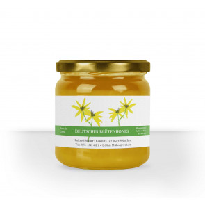 Kleine Honigglas-Etiketten "Floral" in Grün