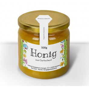 Gewährverschlussetiketten "Gartenland" auf Glas