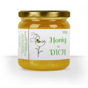 Großes Etikett "Bienenpause" auf Glas