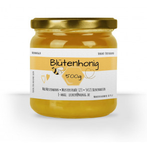 Etikett "Honigliebe" für 500g Gläser