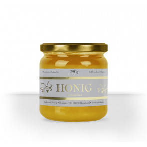Kleine Honigetikett "Klassik Gold" auf Honigglas