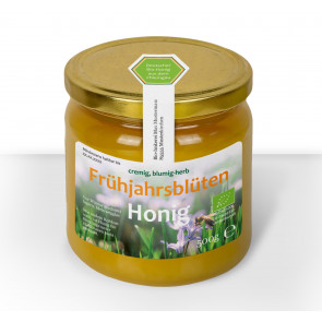 Gewährverschlussetikett "Blaustern" auf Honigglas