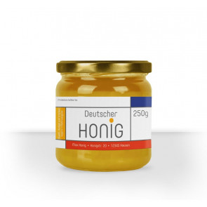 Kleines Etikett "Mondrian" (bunt) auf Honigglas