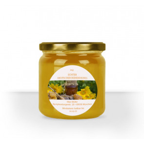 Rundes Etikett "Golden Honey" auf Honigglas