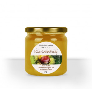 Rundes Etikett "Kastanienhonig"