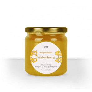 Rundes Etikett "Wabenhonig"