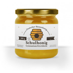Honigglasetiketten Schulhonig auf Glas