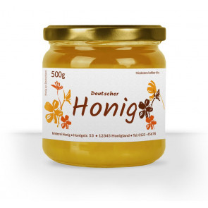 Etikett "Stempelblume" -ideal für 500g Gläser