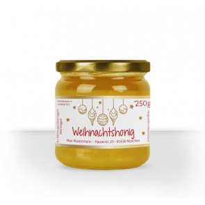 Kleines Etikett "Stiefelchen" auf Glas