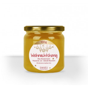 Runde Etiketten "Sternenblick" auf Glas