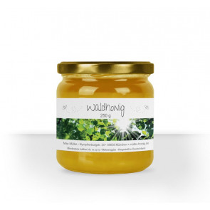 Kleine Etiketten "Waldhonig" auf Honigglas