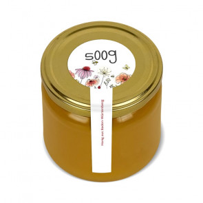 Frischesiegel "Poppy" auf weißem Etikettenpapier