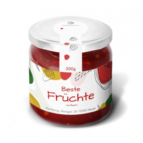 Gewährverschlussetikett "Free" bringt Farbe auf Ihr 500g Glas