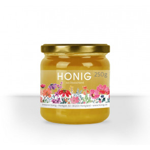 Transparentes Folienetikett "Blumenwiese" für mehr Einblick ins Honigglas