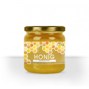 Transparente Honigetiketten "Waben" für 250g Gläser